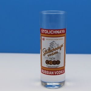 STOLICHNAYA RUSSIAN VODKA shot glass vintage barwa
